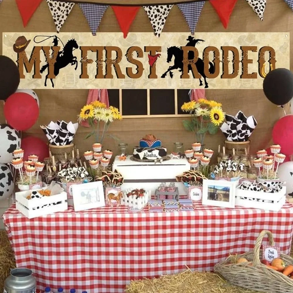 2 Western Rodeo Party Banners
